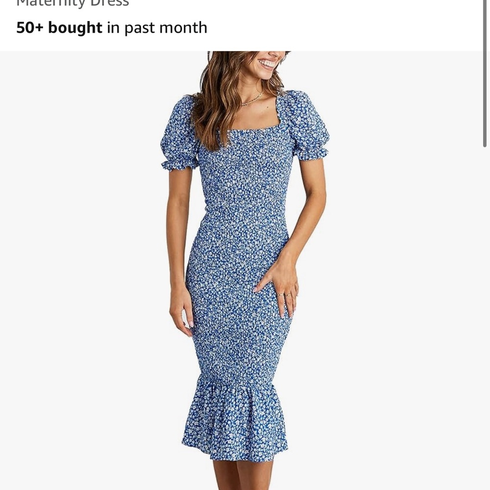 Blue Floral Women's Dress